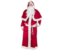 Santa role-play set, (coat with hood, rope, beard), one size