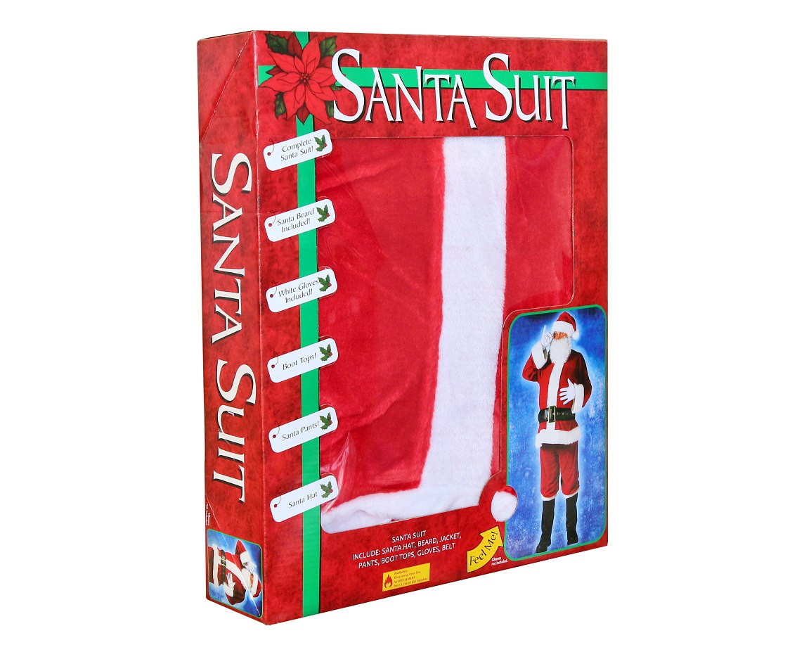 Santa role-play set, (hat, jacket, pants, beard, belt, boot covers, gloves), one size