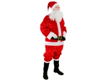 Santa role-play set, (hat, jacket, pants, beard, belt, boot covers, gloves), one size