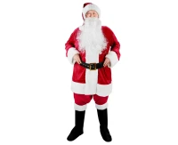 Santa role-play set, (hat, jacket, pants, beard, belt, boot covers), one size