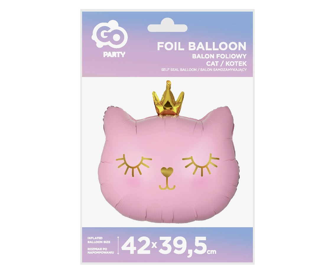 Foil balloon Cat, 42x39,5 cm EOL