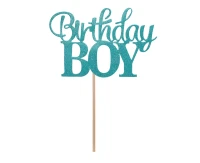 Paper cake decoration Birthday Boy, 10x7 cm EOL