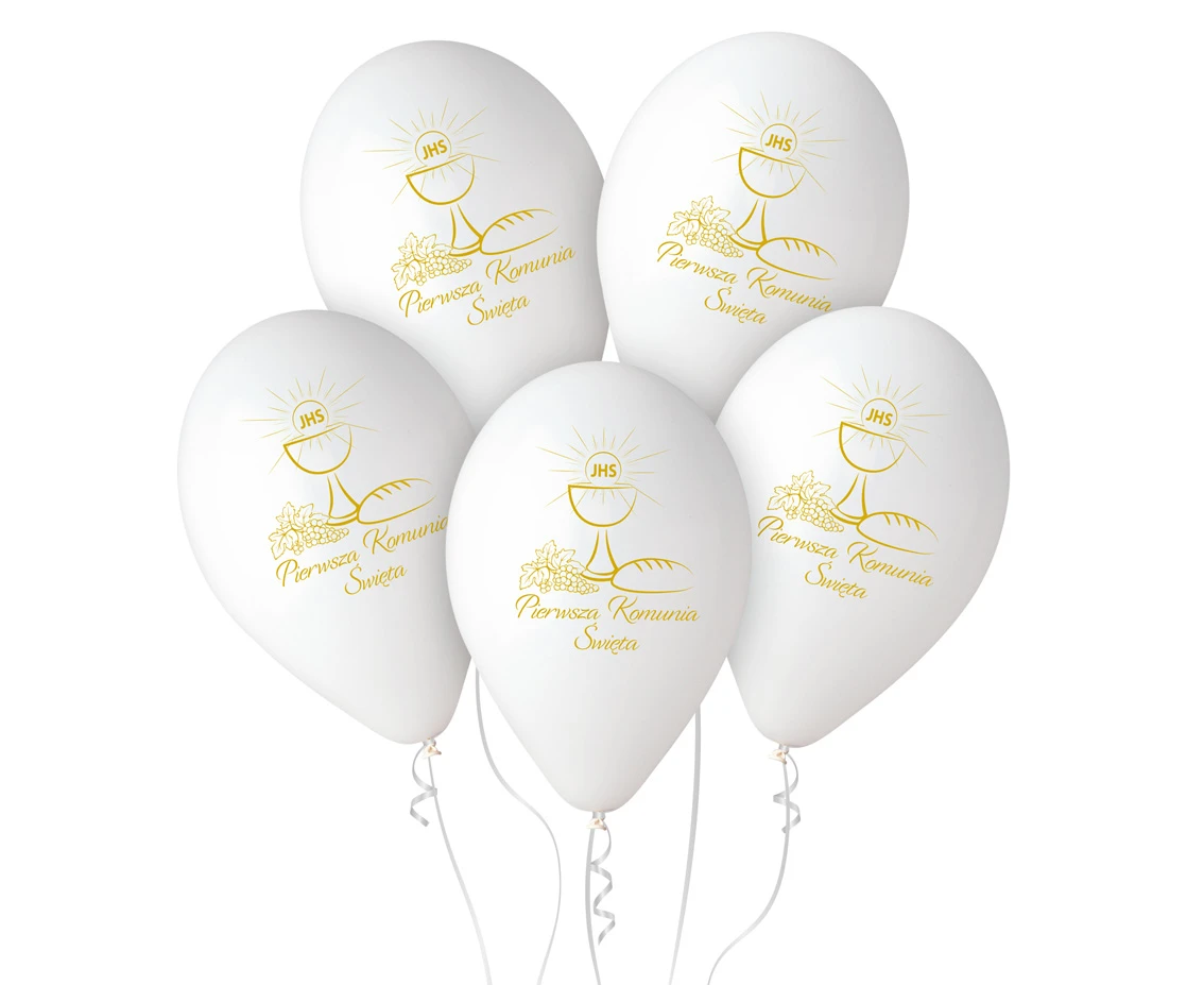 Balloons Gemar 13", pastel premium helium first communion (calyx), 5pcs