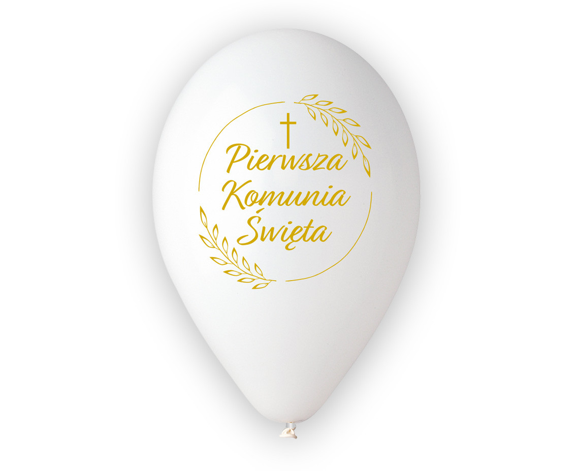 Balloons Gemar 12", pastel balloons "Pierwsza Komunia Święta"  (ears of corn) premium, 25pcs
