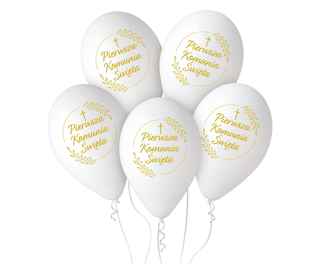 Balloons Gemar 12", pastel balloons "Pierwsza Komunia Święta"  (ears of corn) premium, 25pcs