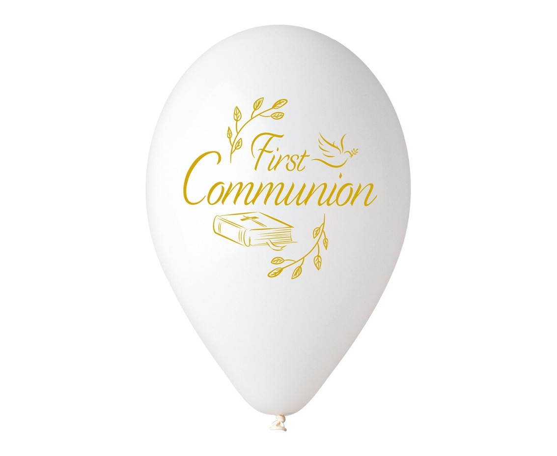 Balloons Gemar 13", pastel premium helium first communion, 5pcs EOL