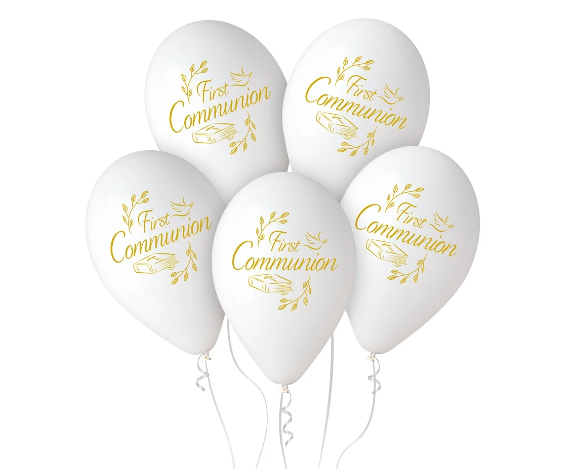 Balloons Gemar 13", pastel premium helium first communion, 5pcs EOL
