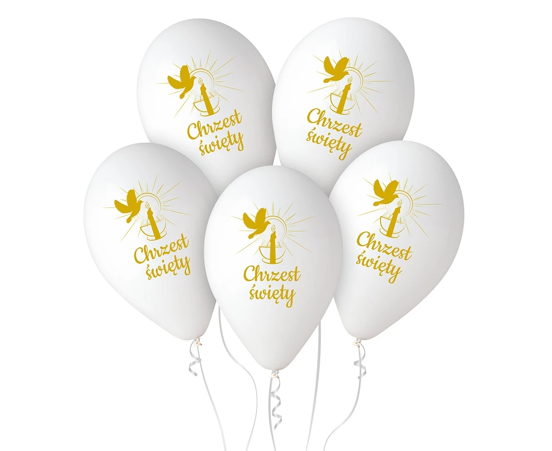 Balloons Gemar 13", pastel premium helium christening (candle), 5pcs EOL
