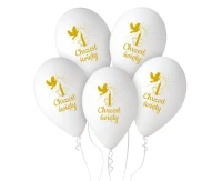 Balloons Gemar 13", pastel premium helium christening (candle), 5pcs EOL