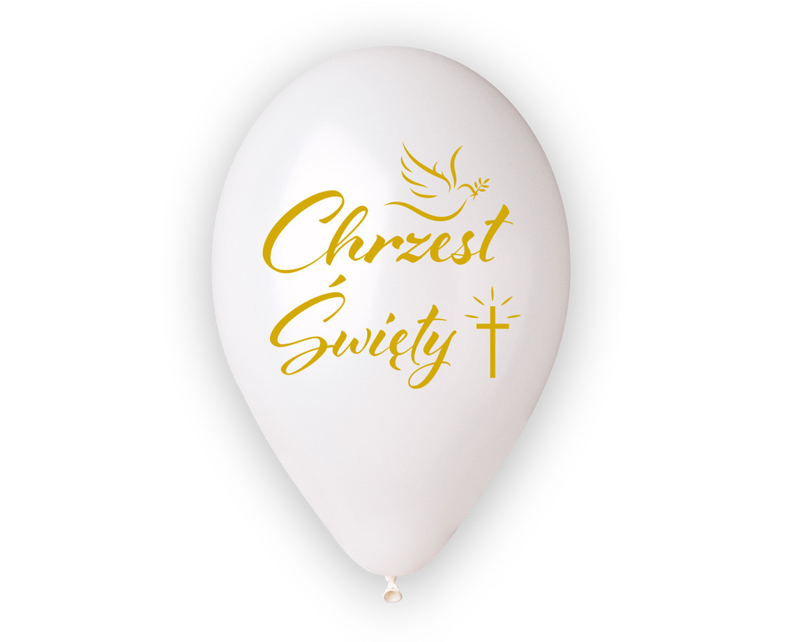 Balloons Gemar 13", premium helium christening (cross), metallic, 5pcs EOL