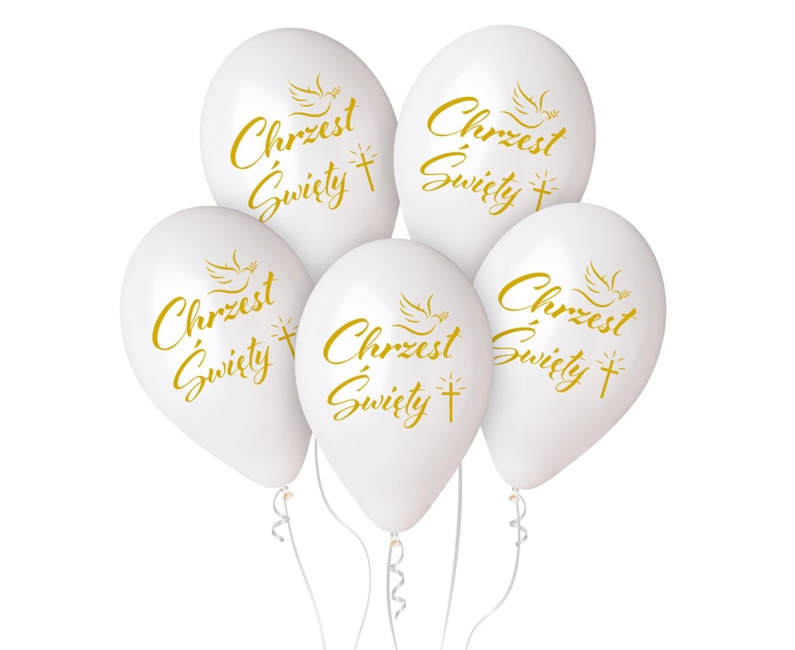 Balloons Gemar 13", premium helium christening (cross), metallic, 5pcs EOL