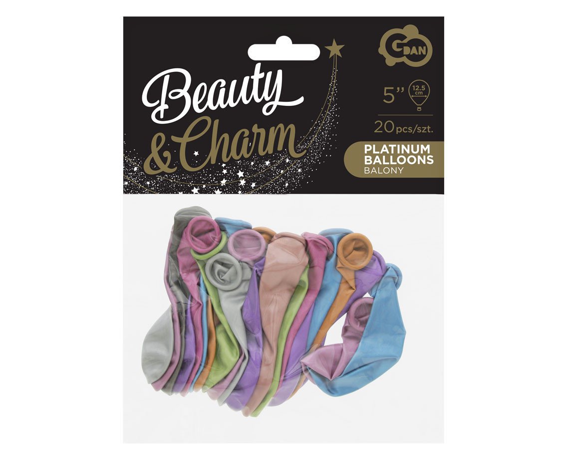 Balloons B&C 5", platinum mix, 20pcs