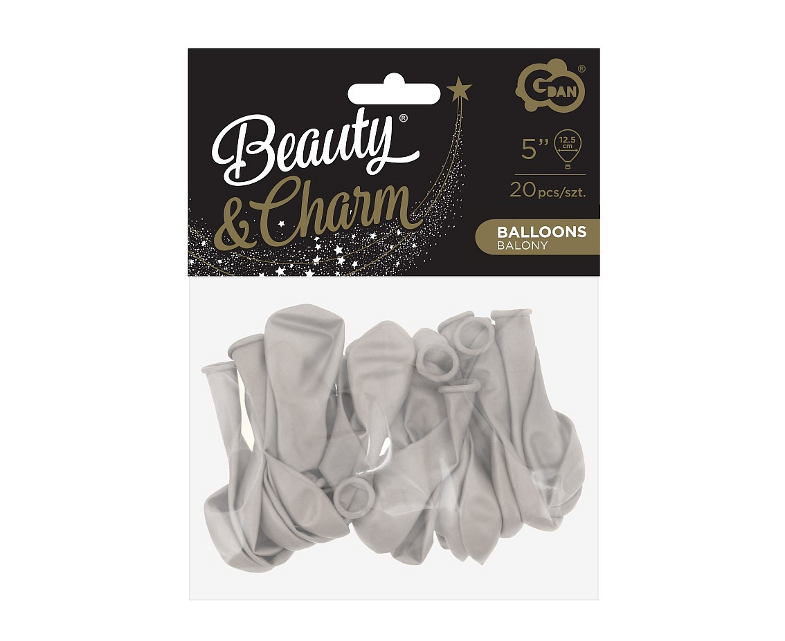 Balloons B&C 5", pastel light grey, 20pcs