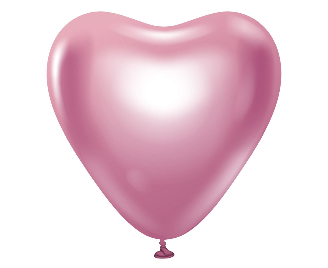 Balloons B&C 12", platinum light pink hearts, 6pcs