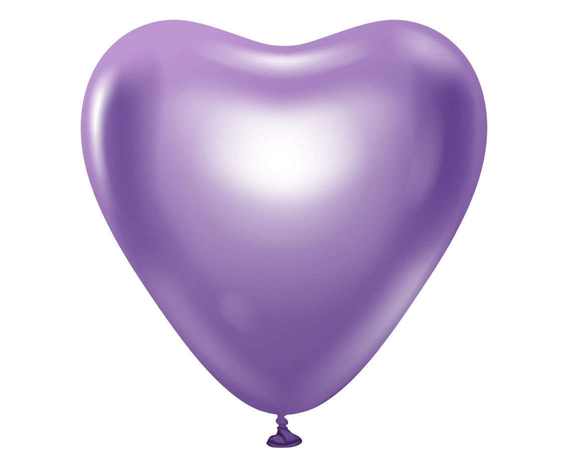 Balloons B&C 12", platinum light purple hearts, 6pcs