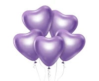 Balloons B&C 12", platinum light purple hearts, 6pcs