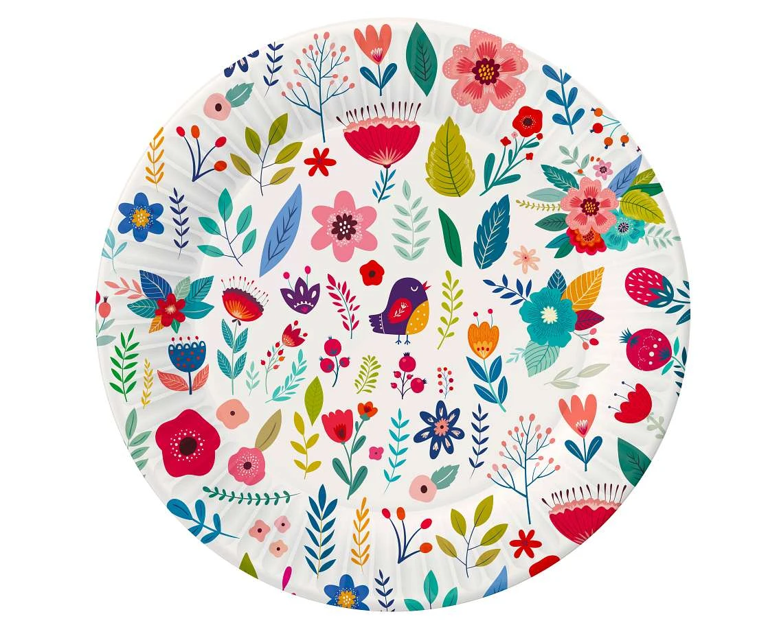 Paper plates Summer collection - Have fun (light), 18 cm/ 6 pcs. EOL