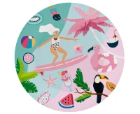 Paper plates Summer collection - Let''s Party (surfing), 18 cm/ 6 pcs. EOL