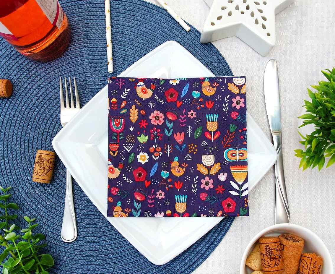Paper napkins Summer collection - Have fun (dark), 33x33 cm/ 20 pcs. EOL