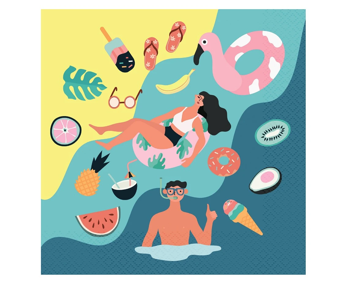 Paper napkins Summer collection - Let''s Party (beach), 33x33 cm/ 20 pcs. EOL