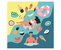 Paper napkins Summer collection - Let''s Party (beach), 33x33 cm/ 20 pcs. EOL