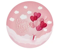 Paper plates Love Is In The Air collection (pink), 18 cm/ 6 pcs. EOL