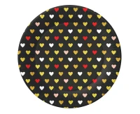 Paper plates XOXO collection (black), 18 cm/ 6 pcs. EOL