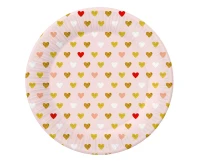 Paper plates XOXO collection (pink), 18 cm/ 6 pcs. EOL
