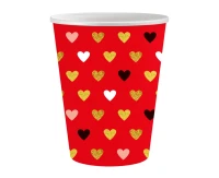 Paper cups XOXO collection (red), 250 ml/ 6 pcs. EOL