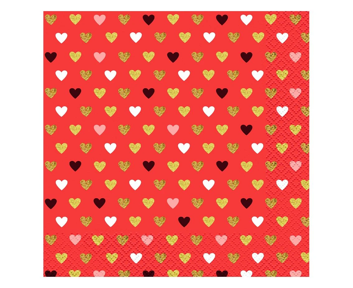 Paper napkins XOXO collection (red), 33x33 cm/ 20 pcs. EOL