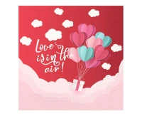 Paper napkins Love Is In The Air (red), 33x33 cm/ 20 pcs. EOL