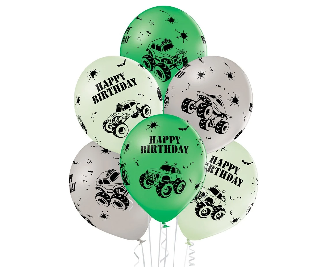 Balloons Belbal 12", D11, monster truck bd mix3, 6pcs