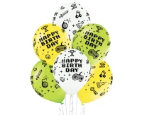 Balloons Belbal 12", D11, gamer birthday pa mix3, 6pcs