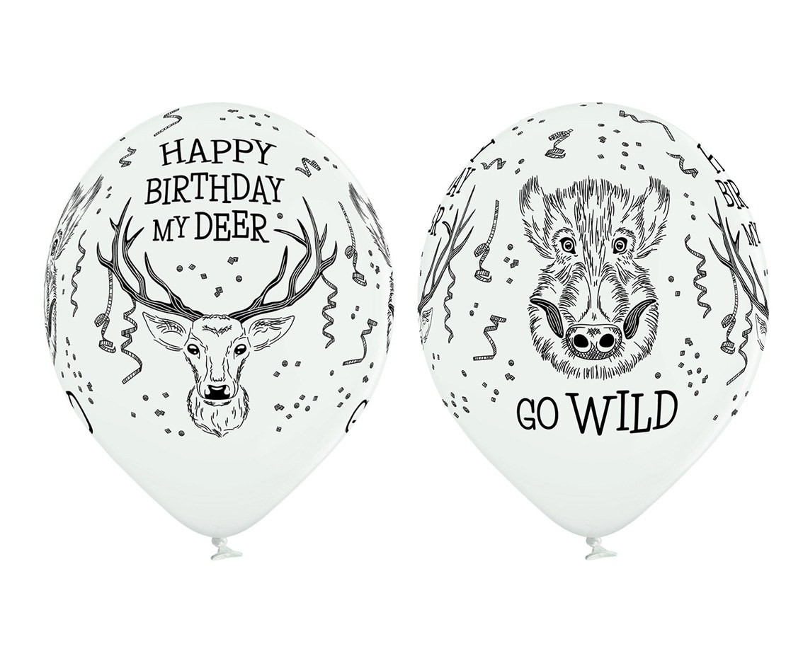 Balloons Belbal 12", D11, forest birthday, 6pcs