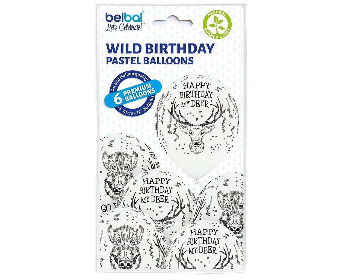 Balloons Belbal 12", D11, forest birthday, 6pcs