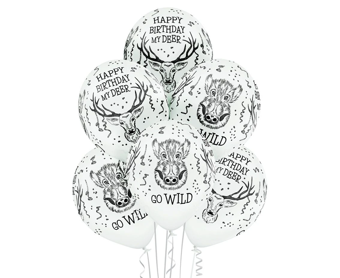 Balloons Belbal 12", D11, forest birthday, 6pcs