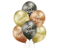Balloons Belbal 12", D11, best wishes gl mix3, 6pcs