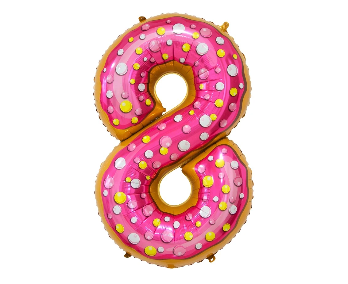 Foil balloon digit 8, Cookie, 78 cm EOL