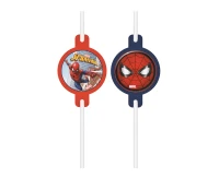 Paper tubes (straws) with a medallion "Spiderman Crime Fighter", 4 pcs. EOL
