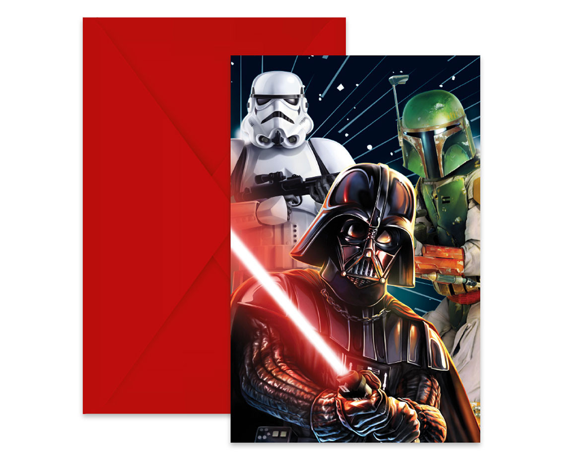 Invitations with "Star Wars-Galaxy" envelopes, 6 pcs.