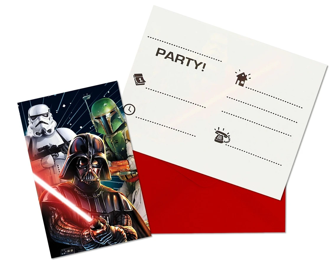 Invitations with "Star Wars-Galaxy" envelopes, 6 pcs.