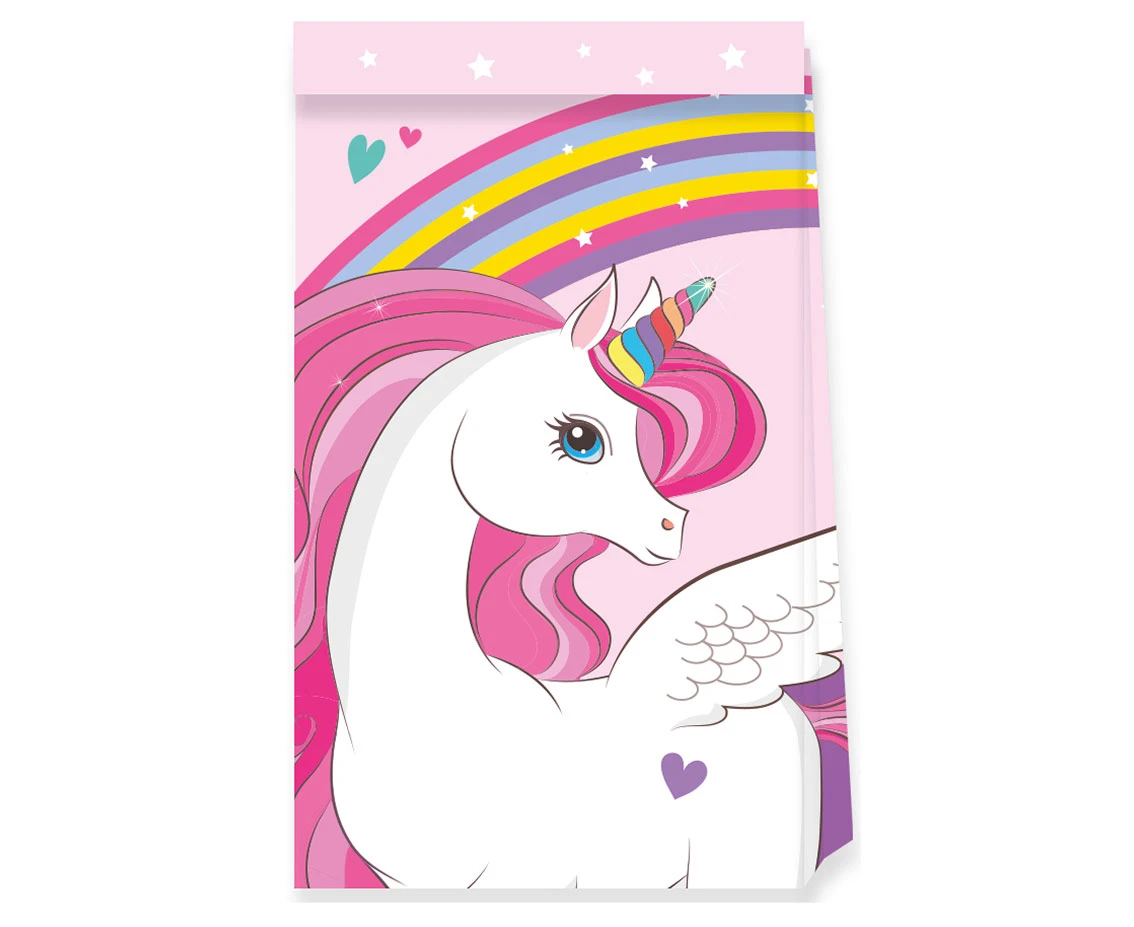 Gift bags Unicorn Rainbow Colors, 4 pcs. EOL