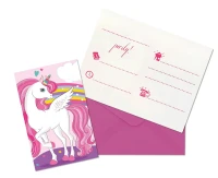 Invitations with envelopes "Unicorn Rainbow Colors", 6 pcs.