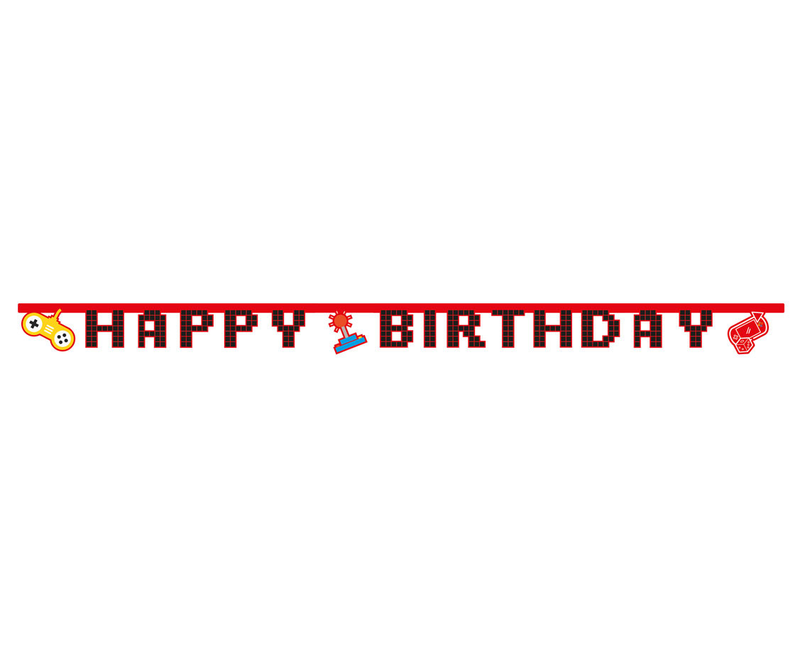 Banner Gaming Party - Happy Birthday