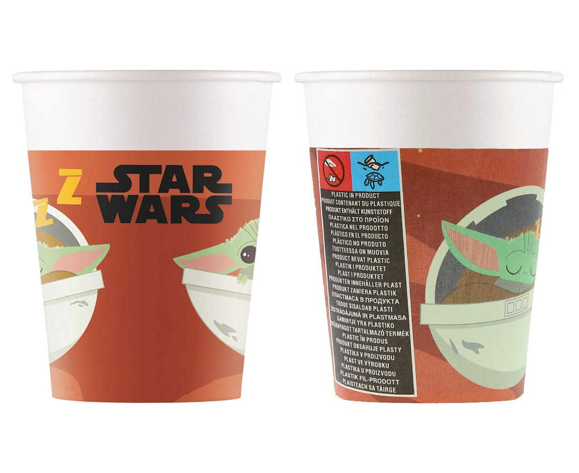 Paper cups (WM), Star Wars Mandalorian, 200ml, 8 pcs. (SUP label)