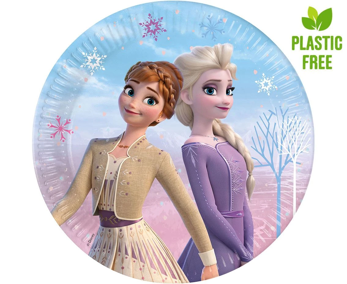 Paper plates Frozen 2: Wind Spirit, next generation, 23cm, 8 pcs. (Plastic-free) EOL