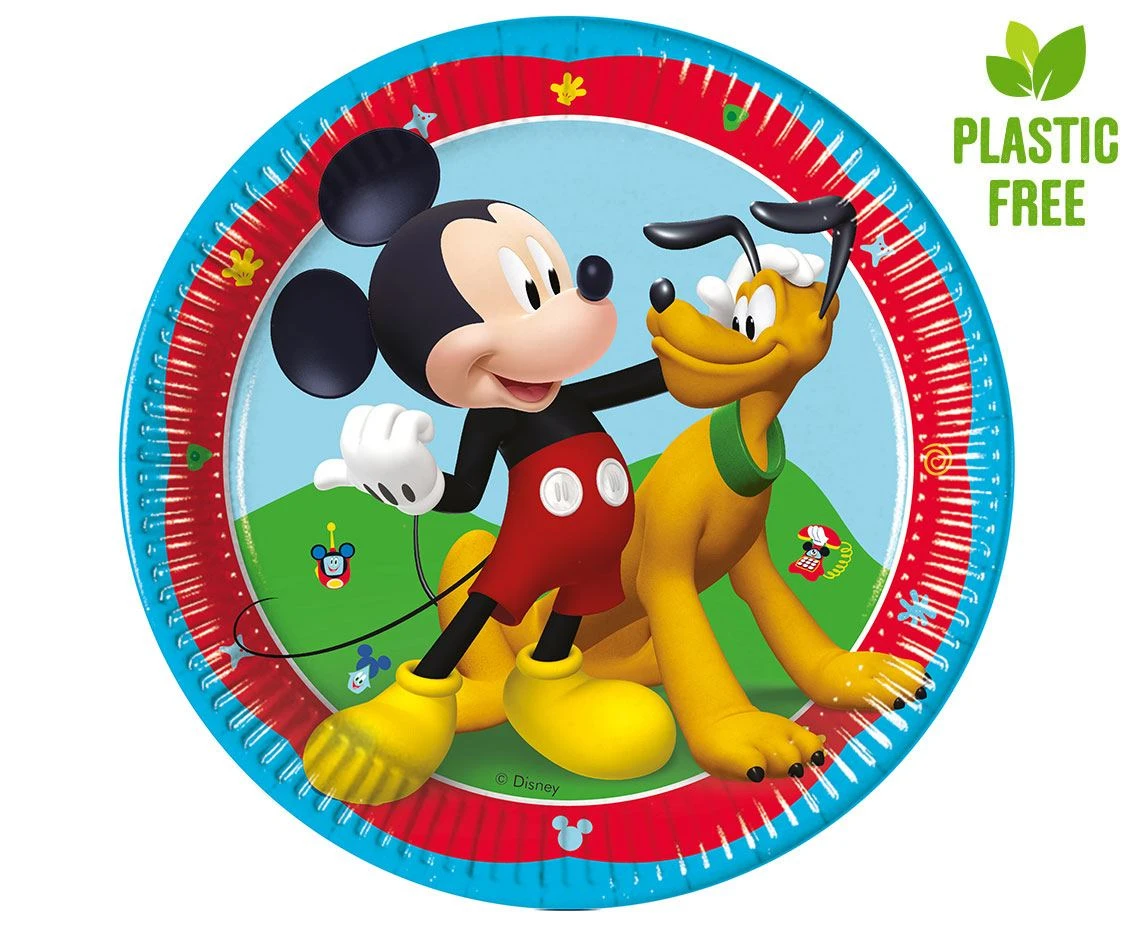 Paper plates Mickey- Rock The House, next generation 20cm, 8 pcs. (Plastic-free) EOL