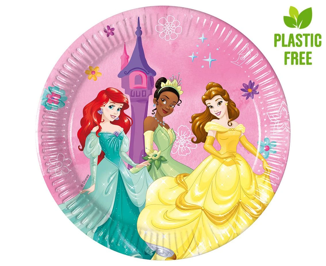 Paper plates Princess-Live Your Story, next generation 20cm, 8 pcs. (Plastic-free) EOL