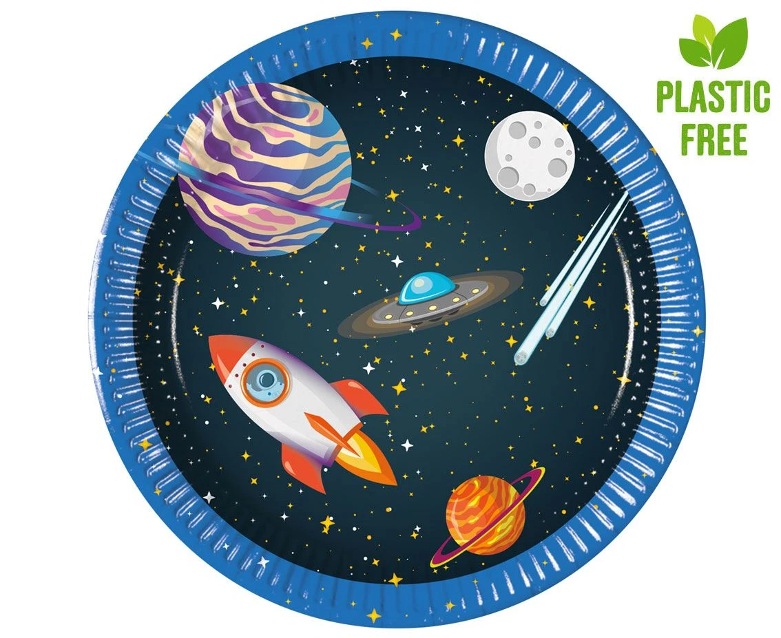 Paper plates Rocket Space (next generation) 20 cm, 8 pcs. (Plastic-free) EOL