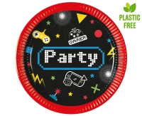 Paper plates Gaming Party, next generation, 20cm, 8 pcs (plastic-free)